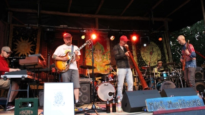 Die Festivalgründer: Die Mars Mushrooms 2023 beim zweiten Jamkraut in Adelmannsdorf. (Foto: Jens Plackner)