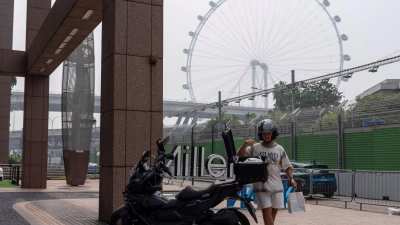 Starker Smog in Singapur. (Foto: Ng Han Guan/AP/dpa)