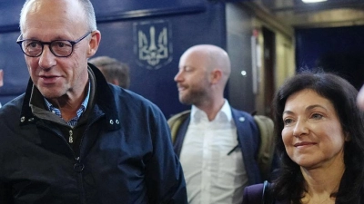 Merz will mit seinem Besuch ein deutliches Signal für die Unterstützung der Ukraine setzen. (Foto: Kay Nietfeld/dpa)