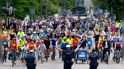 6.500 Menschen nahmen laut Polizei an der Fahrt teil.  (Foto: Sven Hoppe/dpa)
