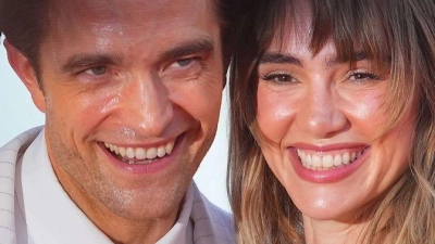 Robert Pattinson und Suki Waterhouse auf dem roten Teppich. (Foto: Alessandra Tarantino/Invision/AP/dpa)