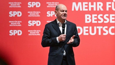 Bundeskanzler Olaf Scholz (SPD) hält nichts von Trumps Vorschlag, Palästinenser aus dem Gazastreifen umzusiedeln.  (Foto: Bernd Weißbrod/dpa)