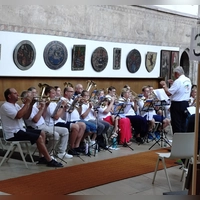 Der Dachsbacher Posaunenchor bei seinem Auftritt am Samstagnachmittag beim Weltrekord in der Nürnberger Jakobskirche. (Foto: Florian Jennemann)