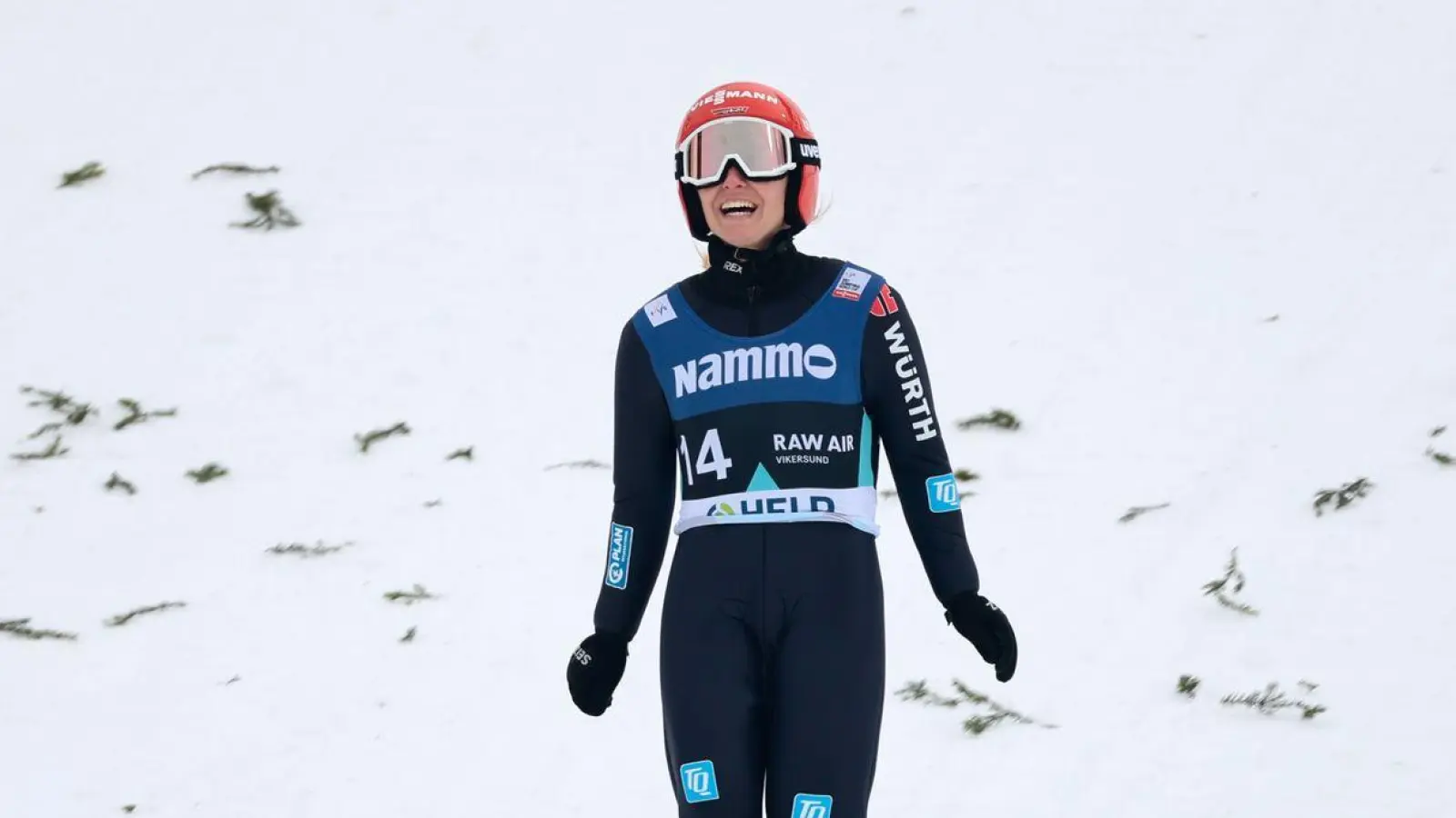 Katharina Althaus, heute Schmid, aus Deutschland in Aktion. (Foto: Geir Olsen/ntb/dpa)