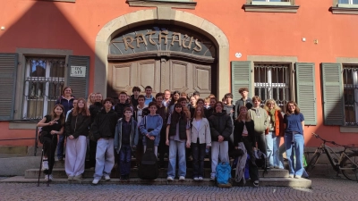 Die Gäste aus der Dinkelsbühler Partnerstadt Guérande wurden im Rathaus empfangen. Der knapp einwöchige Besuch in Deutschland beinhaltete ein abwechslungsreiches Programm. (Foto: Gymnasium Dinkelsbühl)