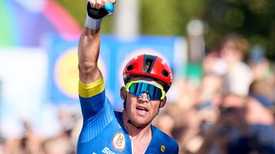 Mads Pedersen ist Sieger der Deutschland Tour 2024. (Foto: Thomas Frey/dpa)