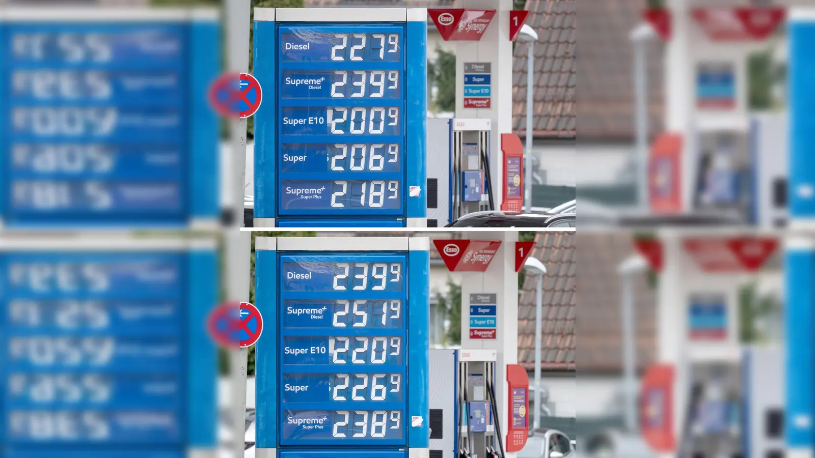 An dieser Tankstelle wurden die Preise mittags teils deutlich angehoben. (Foto: Marijan Murat/dpa)