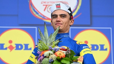 Der Mexikaner Isaac del Toro hat die Deutschland Tour gewonnen. (Foto: Uli Deck/dpa)