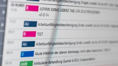 Die elektronische Patientenakte werde als „Rumpfakte“ starten, sagte KVB-Präsident Heinz. (Symbolbild) (Foto: Jens Kalaene/dpa)