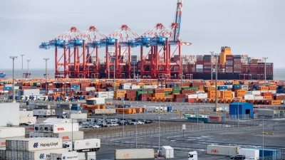 Trotz zahlreicher Probleme bleibt die deutsche Exportwirtschaft optimistisch.  (Foto: Hauke-Christian Dittrich/dpa)