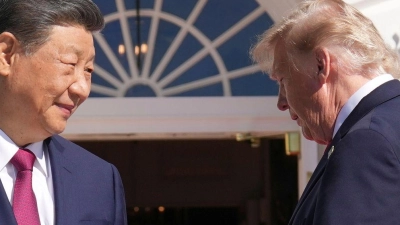Chinas Staatschef Xi Jinping (l) reiste für drei Tage zu US-Präsident Donald Trump nach Washington. (Archivbild) (Foto: Jacquelyn Martin/AP/dpa)