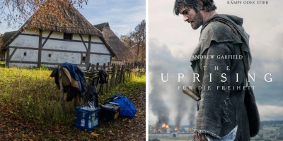 Die Strohdächer des Freilandmuseums in Bad Windsheim tauchen im Trailer von „The Uprising” immer wieder auf. (Foto: Evi Lemberger/Leonine Studios)
