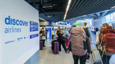 Der 2021 gegründete Ferienflieger Discover Airlines hat 27 Maschinen, mit denen er Urlaubsziele in Europa und Übersee anfliegt. (Foto: Andreas Arnold/dpa)