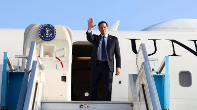 Für US-Außenminister Rubio ist es das erste Aufeinandertreffen mit seinem russischen Kollegen. (Foto: Evelyn Hockstein/Pool Reuters/AP/dpa)