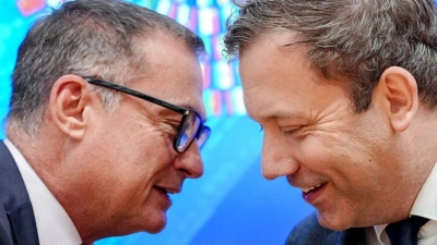 Nagel und Finanzminister Lars Klingbeil sind gemeinsam in Washington.  (Foto: Kay Nietfeld/dpa)