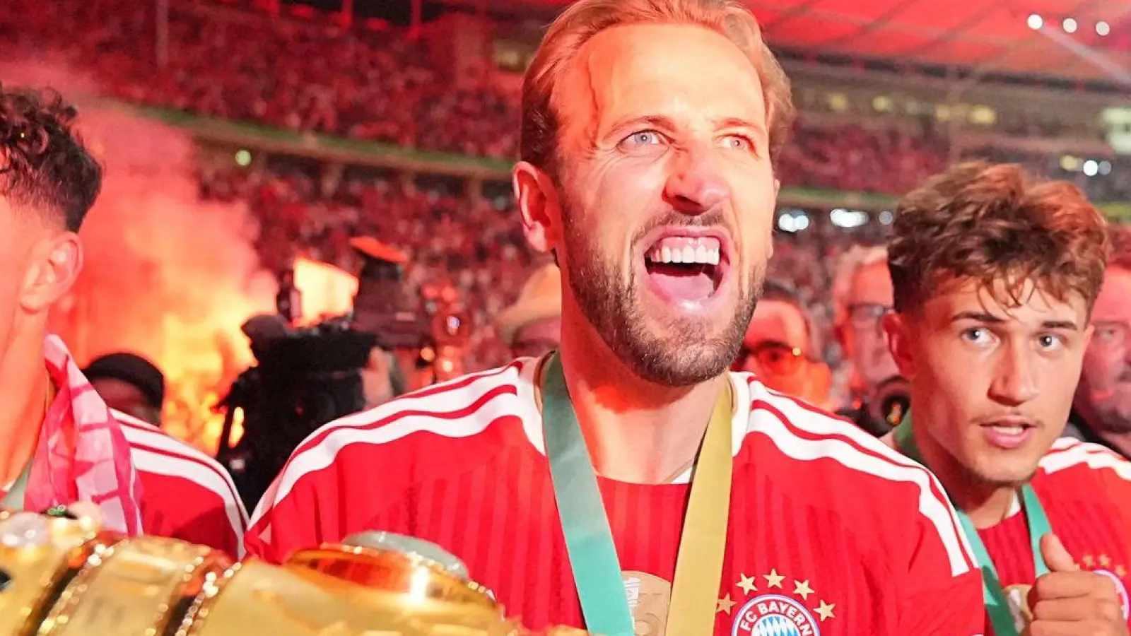 Der FC Bayern will den Weg mit Harry Kane fortsetzen. (Foto: Michael Kappeler/dpa)