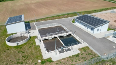 Die neue Kläranlage Flachslanden von oben.  (Foto: André Schnittker)