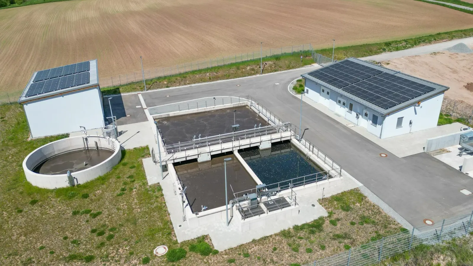 Die neue Kläranlage Flachslanden von oben.  (Foto: André Schnittker)