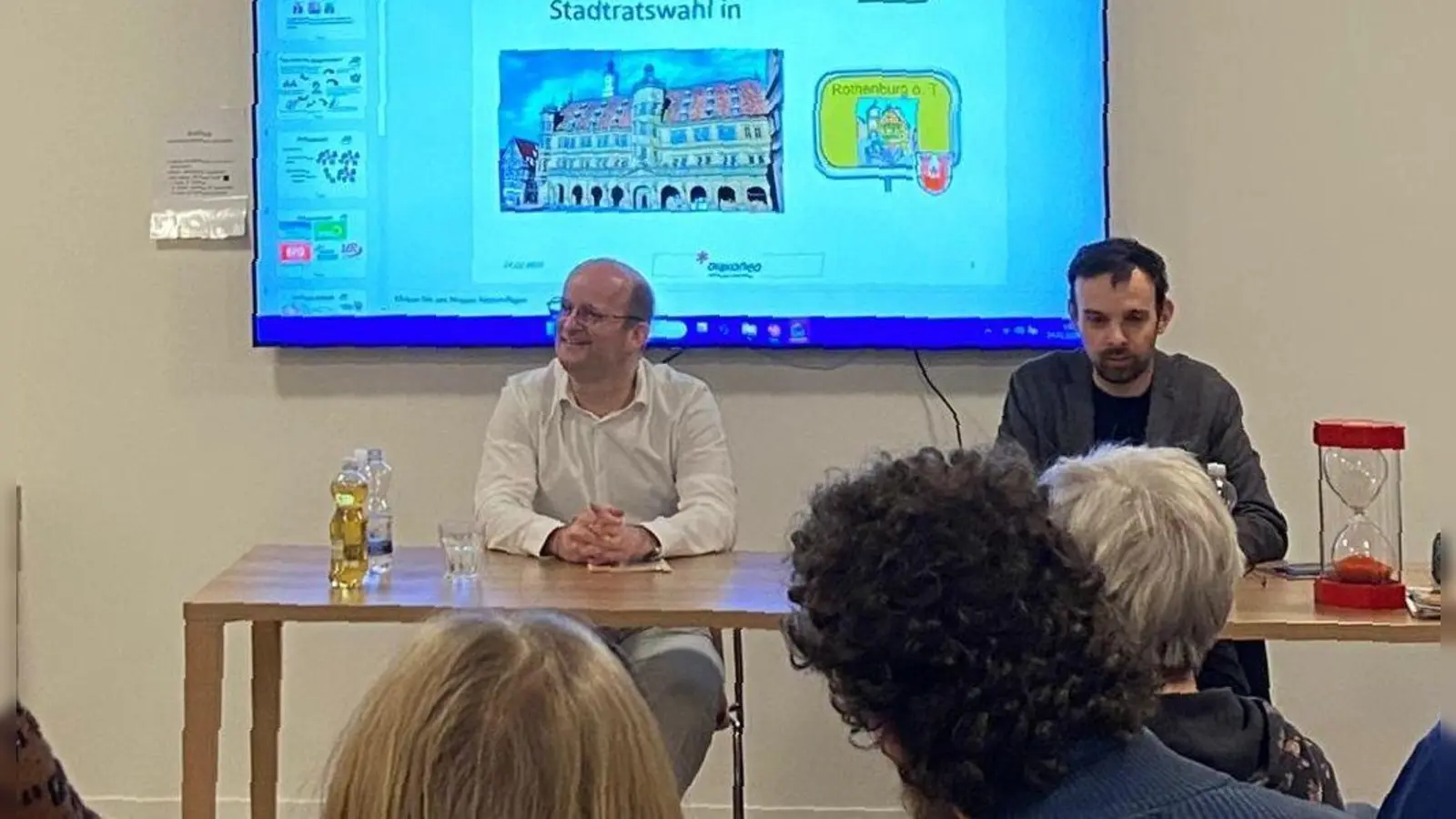 Stellten sich gemeinsam den Fragen bei Diakoneo: Oberbürgermeister Dr. Markus Naser (links) und Christoph Rösch, OB-Kandidat für die SPD. (Foto: Ruth Eisen-Klagges )