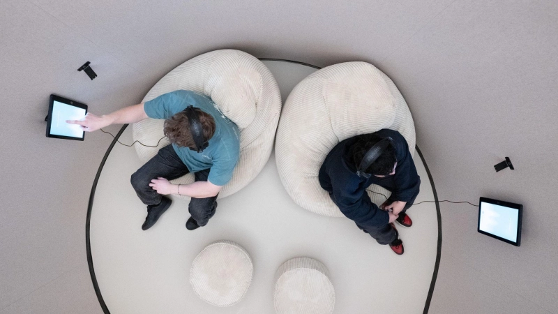 Eine interaktive Ausstellung im Dresdner Hygienemuseum widmet sich der mentalen Gesundheit.  (Foto: Sebastian Kahnert/dpa)