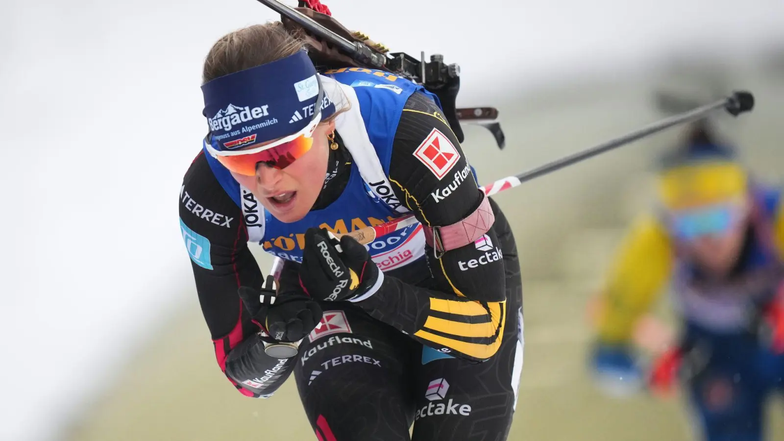 Marlene Fichtner knüpfte an ihre Leistung aus dem Einzel an. (Foto: Petr David Josek/AP/dpa)