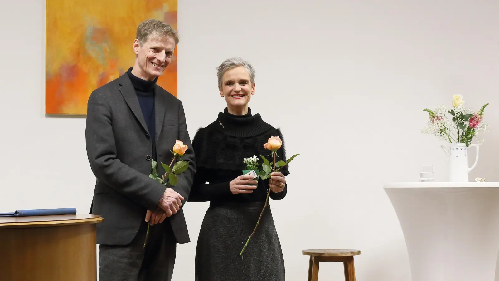 Widmeten der Lyrik von Else Lasker-Schüler einen Abend und verbanden sie mit Klaviermusik von Johann Sebastian Bach: Claudia Dölker und Hartmut Scheyhing. (Foto: Thomas Wirth)