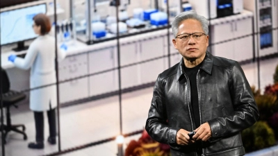 Nvidia-Chef Jensen Wang sieht Europa nicht auf der KI-Verliererstraße.  (Foto: Soeren Stache/dpa)