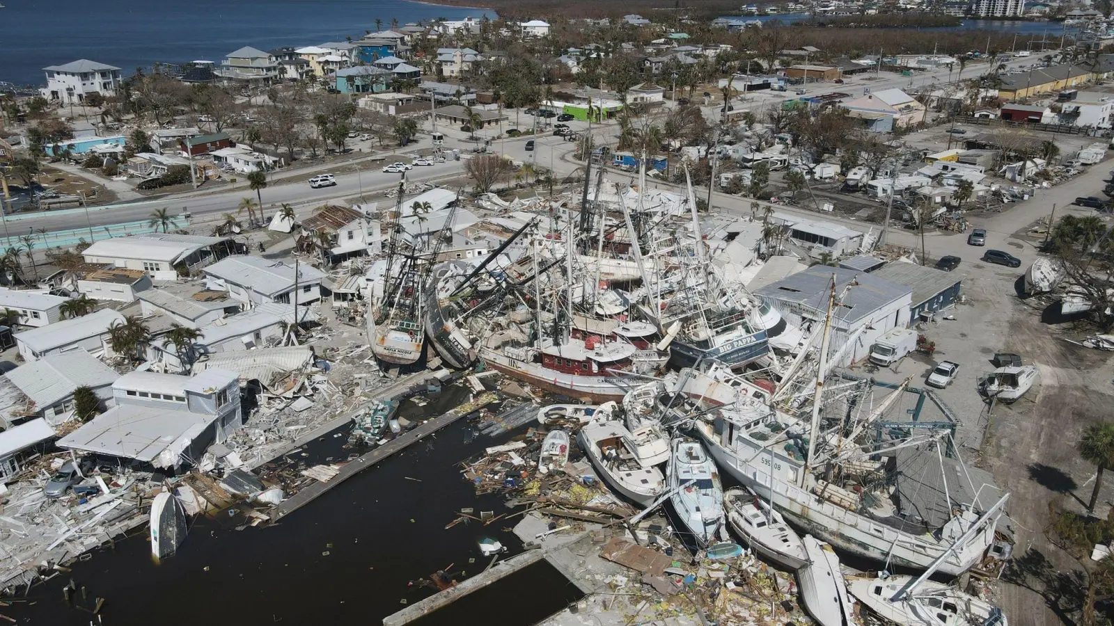 Völlige Zerstörung nach dem Durchzug von Hurrikan „Ian“ auf San Carlos Island in Florida. (Foto: Rebecca Blackwell/AP/dpa)