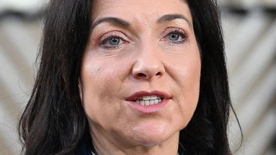 Katherina Reiche wirbt für „Made with Europe“.  (Foto: Jennifer Brückner/dpa)