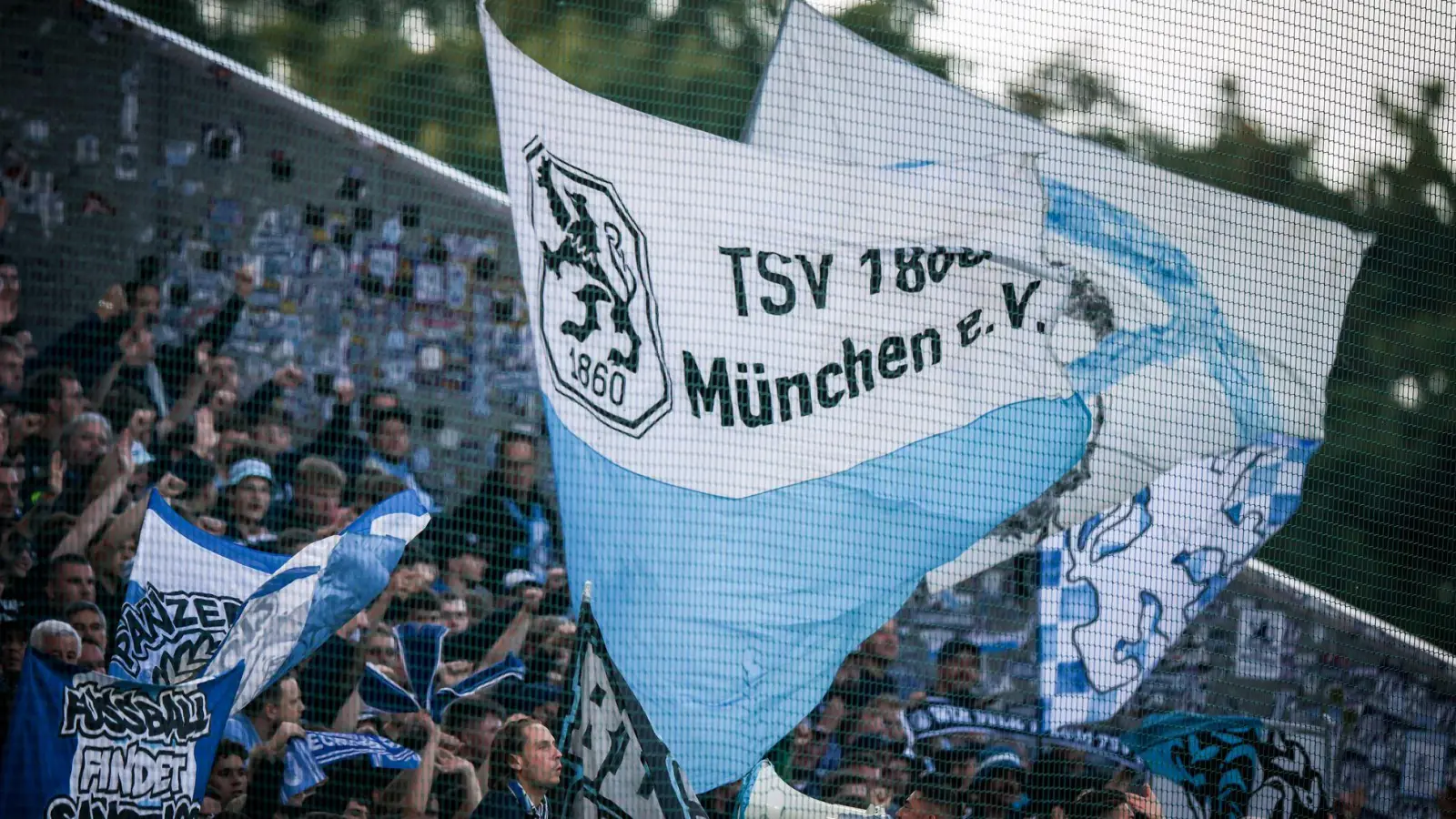 Fahnen von 1860 München werden geschwenkt. (Symbolbild) (Foto: Christoph Reichwein/dpa)