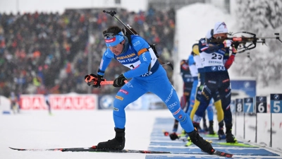 Wieder nicht zu schlagen: Tommaso Giacomel. (Foto: Hendrik Schmidt/dpa)