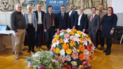 Bunte Blumenbälle könnten zur Landesgartenschau ein Blickfang in der Bad Windsheimer Altstadt werden. (Foto: Katrin Merklein)
