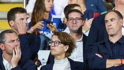 Die Leipziger Entscheider: Sportchef Marcel Schäfer (l), CEO Tatjana Haenni und Aufsichtsratschef Oliver Mintzlaff. (Foto: Jan Woitas/dpa)