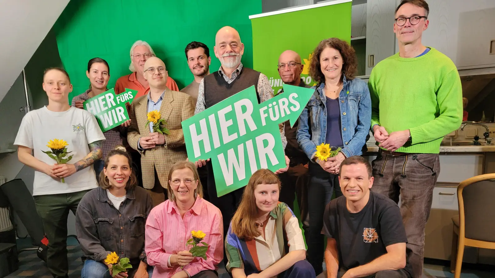 Die Kandidatinnen und Kandidaten der Grünen in Bad Windsheim sind motiviert und blicken optimistisch auf die Kommunalwahl 2026. (Foto: Nina Daebel)