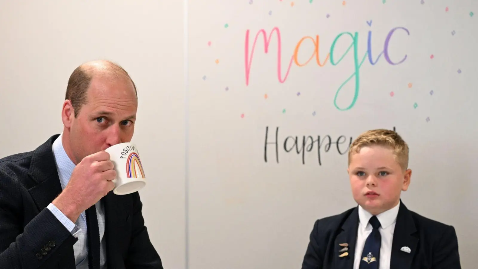 Prinz William besucht die St. Michael&#39;s Church of England High School. (Foto: Oli Scarff/PA Wire/dpa)