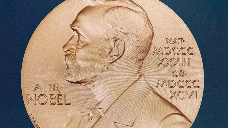 Eine solche Medaille erhalten Hegemann und Nagel am 10. Dezember in Stockholm.  (Foto: Steffen Trumpf/dpa)