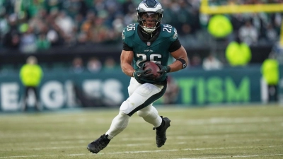 Drei Touchdowns auf dem Weg nach New Orleans: Saquon Barkley überragte beim Sieg der Eagles.  (Foto: Matt Slocum/AP/dpa)