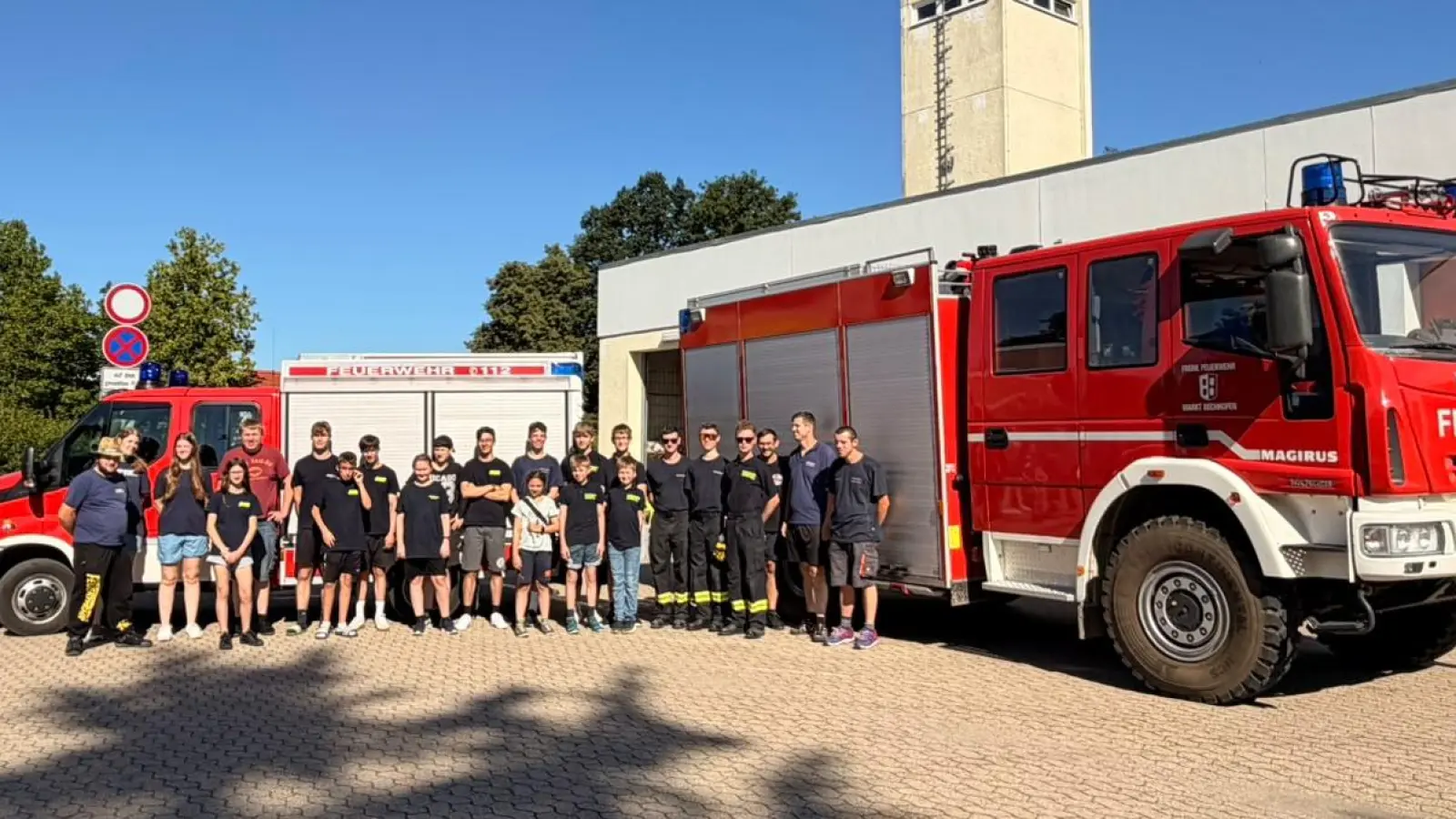 Die Jugendfeuerwehren aus Bechhofen und Königshofen absolvierten gemeinsam mit ihren Gästen aus dem sächsischen Klaffenbach eine 24-Stunden-Übung. (Foto: FFW/Benedikt Frieß)