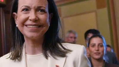 Die venezolanische Oppositionsführerin María Corina Machado ist um ein gutes Verhältnis zu Donald Trump bemüht.  (Foto: Allison Robbert/AP/dpa)