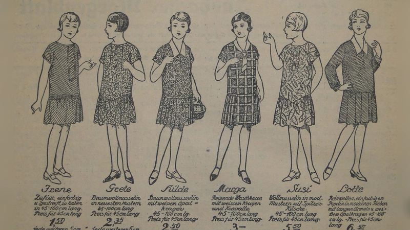 Mit Bubikopf und Hängekleidchen: so sieht die Kindermode des Jahres 1926 aus. Je kürzer das Kleid, umso günstiger das Outfit. (Repro: Winfried Vennemann)