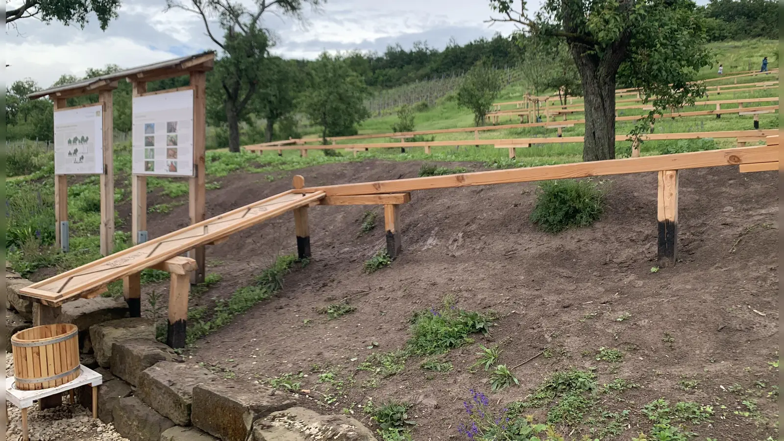 Mehrere Holzkugelbahnen gibt es am Erelbnis-Wanderweg zwischen Bad Windsheim und Ergersheim auszuprobieren.  (Archivbild: Sylvia Fehlinger)