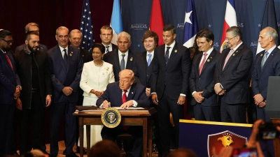 Die USA und mehrere lateinamerikanische Staaten haben Kolumbiens Behörden zur Einhaltung der Verfassung und zu einem geordneten Machtwechsel aufgerufen. (Archivbild) (Foto: Rebecca Blackwell/AP/dpa)