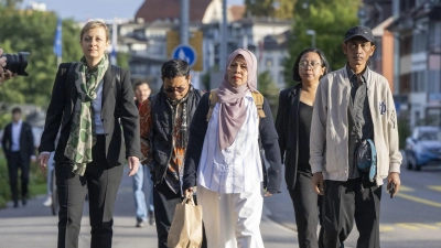 Zwei der Kläger sprachen im September persönlich vor dem Schweizer Gericht. (Archivbild)  (Foto: Urs Flueeler/KEYSTONE/dpa)