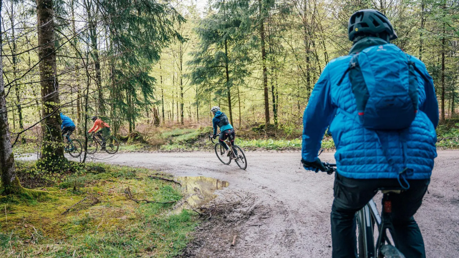 Locker über Schotter: Mit dem Gravelbike geht es durch die Wälder in Oberbayern. (Foto: Julian Rohn/Oberbayern/dpa-tmn)