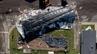 Im US-Bundesstaat Michigan hat ein Tornado Spuren hinterlassen. (Foto: Neil Blake/The Grand Rapids Press/AP/dpa)