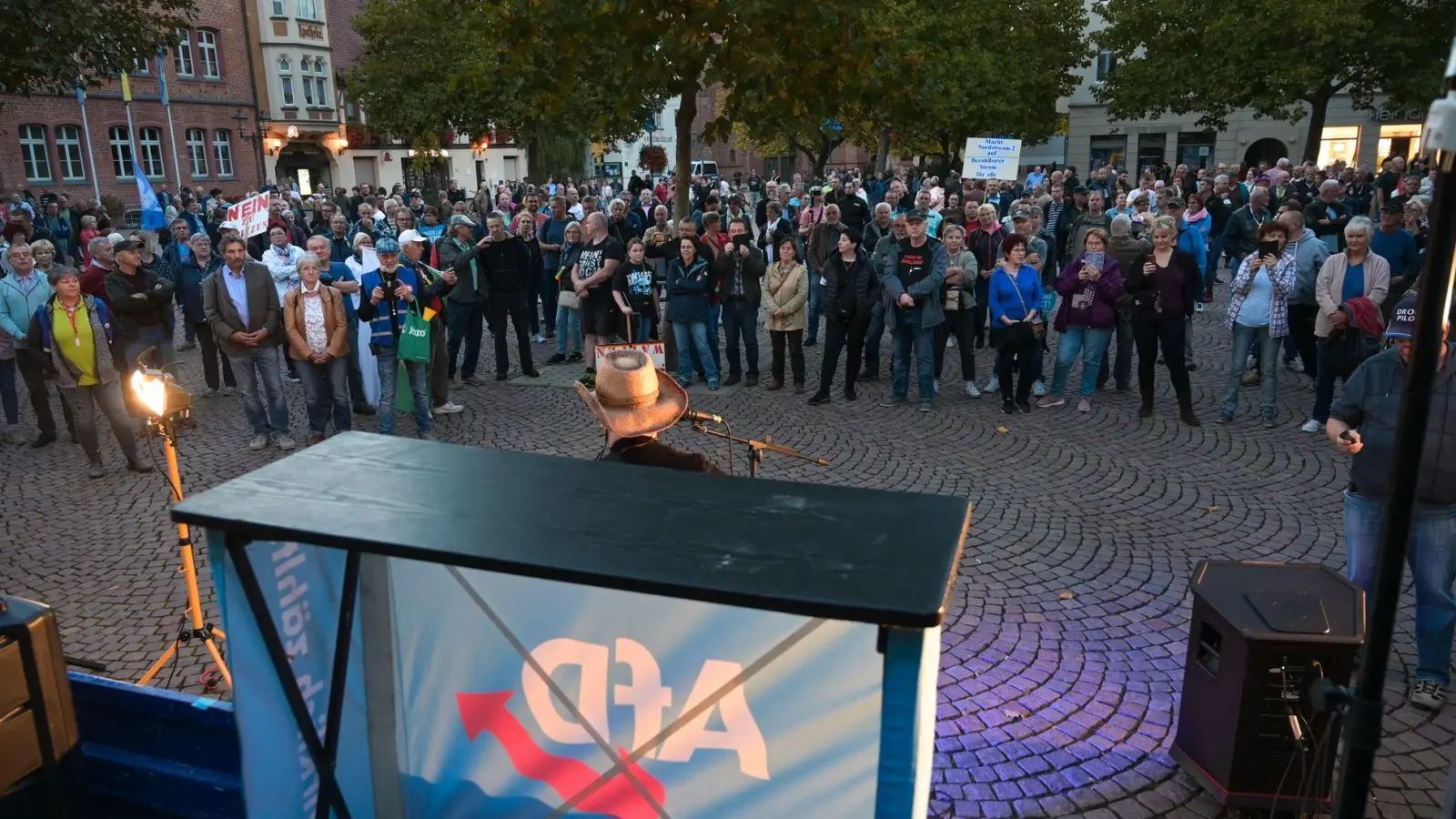 Die Rechtspopulisten sind seit Jahren an vielen Orten regelmäßig vertreten - nicht nur mit Infoständen, sondern auch bei Demonstrationen und Bürgerdialogen. (Archivbild) (Foto: Heiko Rebsch/dpa)