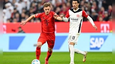 Bayern-Leader Joshua Kimmich (l) muss gegen Frankfurt schon vor der Pause raus. (Foto: Sven Hoppe/dpa)