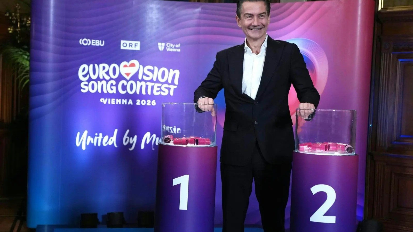 Die Auslosung der Halbfinals beim ESC sorgt für Spannung (Foto: Georg Hochmuth/APA/dpa)