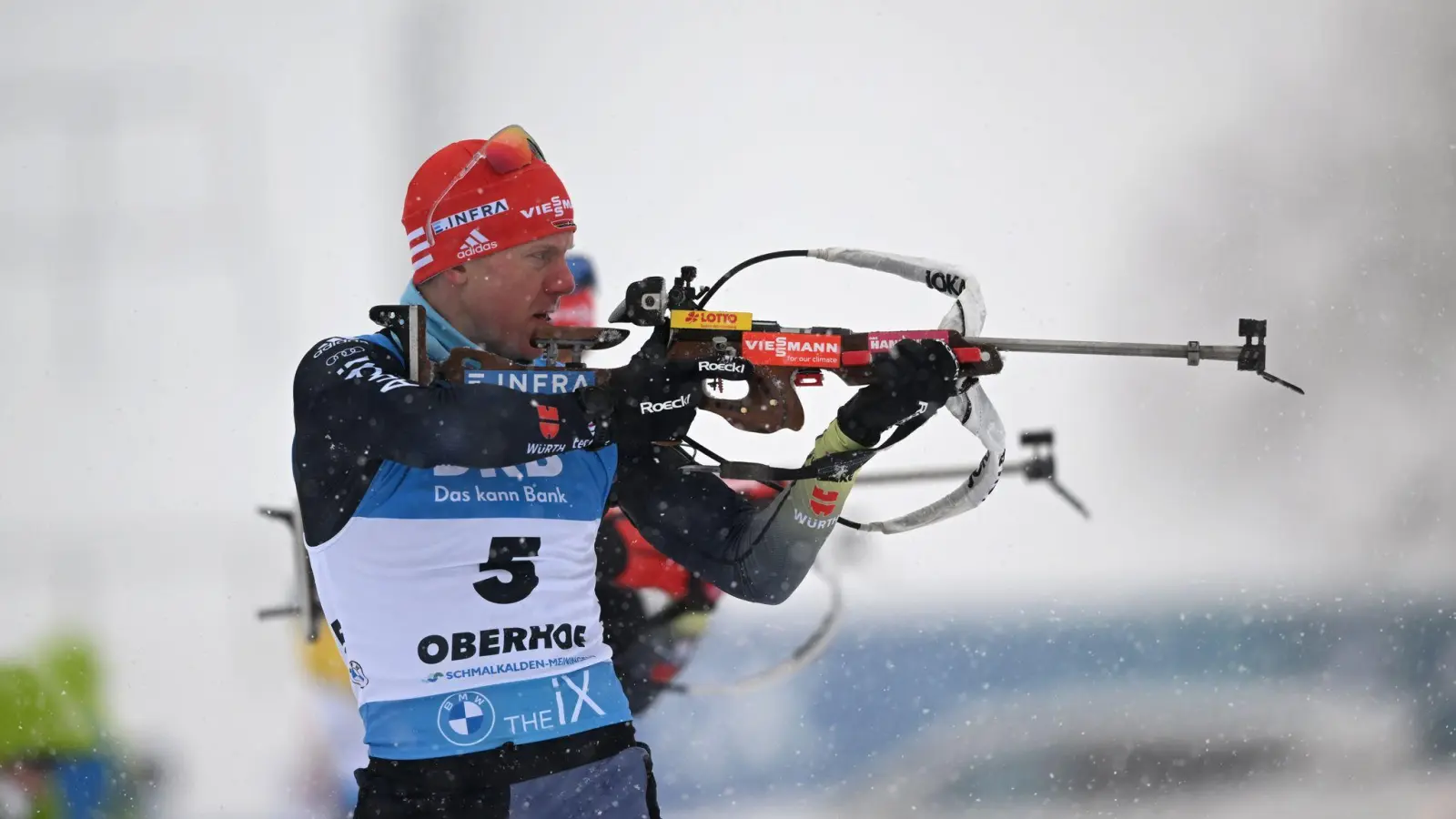 Belegt in der Verfolgung Rang sechs: Roman Rees aus Deutschland. (Foto: Hendrik Schmidt/dpa)