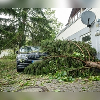 Das Unwetter zog über Teile Baden-Württembergs.  (Foto: Silas Stein/dpa)